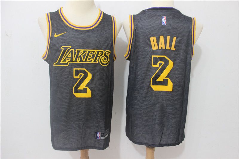 Men Los Angeles Lakers #2 Ball City Edition Game Nike NBA Jerseys->->NBA Jersey